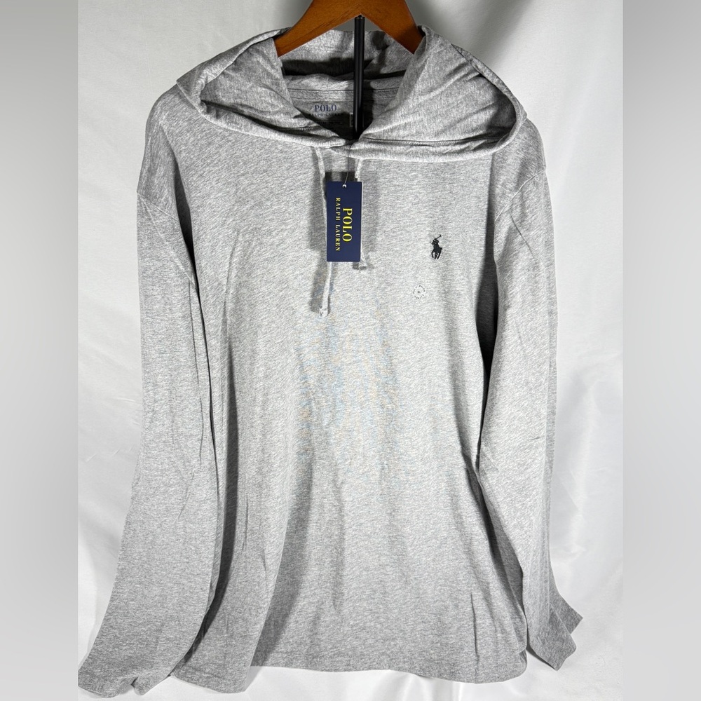 Polo by Ralph Lauren Gray Hoodie with Long Sleeves and Half-Zip Design